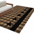 thumbnail image 2 of 2.7x5 Area Rugs, Brown Black Plaid Non-Skid Rubber Backing Large Rectangle Rugs - Living Room Bedroom Home Office, Vintage Rustic Star Buffalo Check Indoor Floor Mat Carpets Washable Rug, 2 of 9