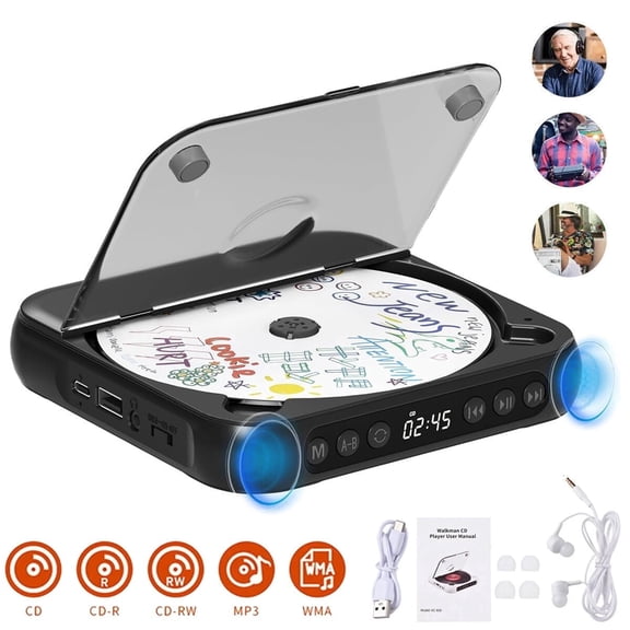 Rechargeable CD Player With Bluetooth Portable Personal Cd Players For Car Home