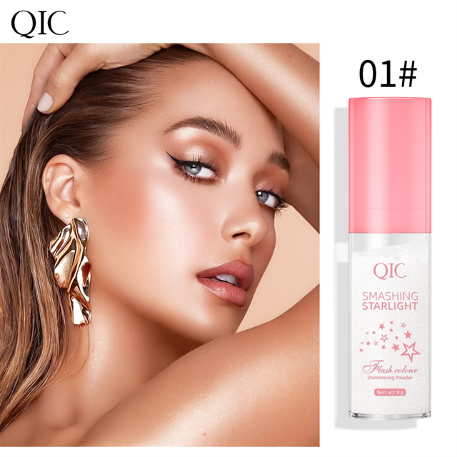 Polvo iluminador brillante de alto brillo, maquillaje facial profesional, sombra de ojos, labios, pelo, brillo corporal
