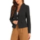 thumbnail image 4 of BLAZERS DE MUJER INSPIRE CHIC Cuello Alto Chaqueta de Traje de Un Solo Botón M Negro, 4 of 6