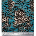 thumbnail image 1 of Soimoi Moss Georgette Fabric Leopard & Tiger Animal Skin Fabric Prints by Yard 42 Inch Wide, 1 of 3