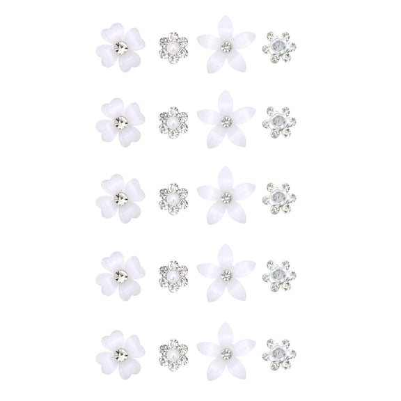 20 Pieces Elegant Rhinestones Hair Accessories Stylish Floral Barrettes Hair Clip Hair Ornament For Women And Children