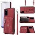thumbnail image 1 of MYKOMI Phone Case for Samsung Galaxy Note 20 5G Wallet Cover with HD Screen Protector Wrist Crossbody Strap Lanyard Credit Card Holder Stand Leather Cell Note20 Notes 20s Twenty Not S20, 1 of 7