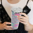 thumbnail image 2 of Easeky Double-Wall Glitter Straw Cup, 27 Oz Reusable Plastic Tumbler for Summer Cold Drinks, Bpa-Free Travel Smoothie Mug with Sealed Lid, Sparkle Party Favor for Teens, 1Pc Straw Cup, 2 of 3