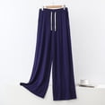 thumbnail image 5 of Fengactive Womens Mock Neck Lounge Set Half Sleeve Top and Drawstring Wide Leg Pants Sleepwear, 5 of 6