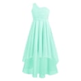 thumbnail image 2 of iiniim Kids Flower Girls Dress One Shoulder Formal Gown Chiffon Rhinestones Beaded Wedding Party Gown Mint Green 12, 2 of 6