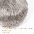 thumbnail image 3 of Men's Toupee Straight Human Hair System #580 Gray Breathable Mono and PU Skin Male Hair Prosthesis, 3 of 7
