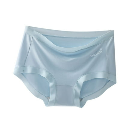 Underpants for Women Seamless Mid Waist Breathable Solid Color Triangle Shorts Panties