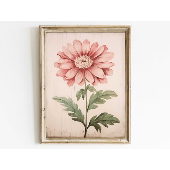 Pink Flower Print, Rustic Floral Wall Art, Farmhouse Decor, Abstract Floral Decor, Shabby Chic Wall Decor Vintage, Flower Wall Art Wall Art, Modern Wall Decor, 8x12 UNFRAMED