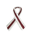 thumbnail image 2 of Altotux Cancer Awareness Ribbon Self Adhesive Iron On Applique Sticker Patch (Burgundy & White), 2 of 3
