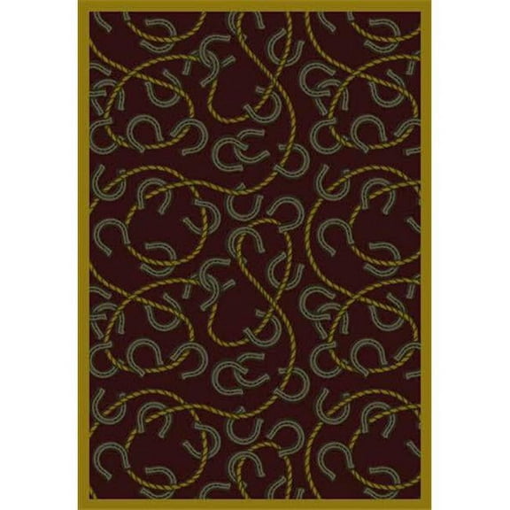 Rodeo Burgundy 5 ft.4 in. x 7 ft.8 in.  WearOn Nylon Machine Tufted- Cut Pile Whimsy Rug