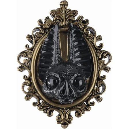 KeirineCC 1PCS Animal Head Wall Decor Gold Vintage Wall Sculpture Home Decor Gothic Statue for Living Room Bedroom Halloween Decoration for Men Women Bat,8x6 Inches,Color