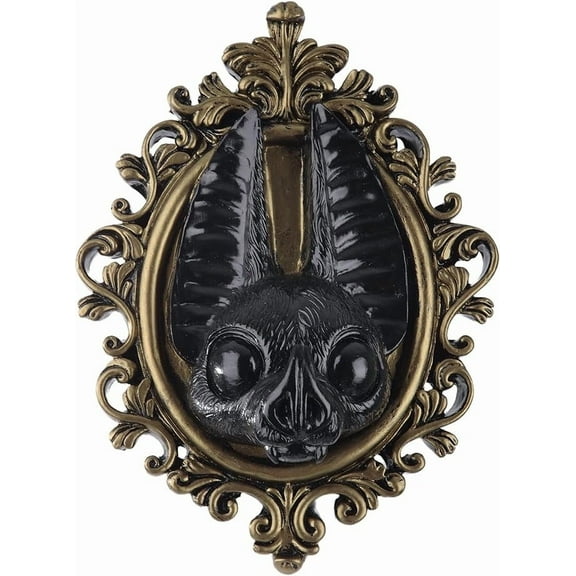 KeirineCC 1PCS Animal Head Wall Decor Gold Vintage Wall Sculpture Home Decor Gothic Statue for Living Room Bedroom Halloween Decoration for Men Women Bat,8x6 Inches,Color