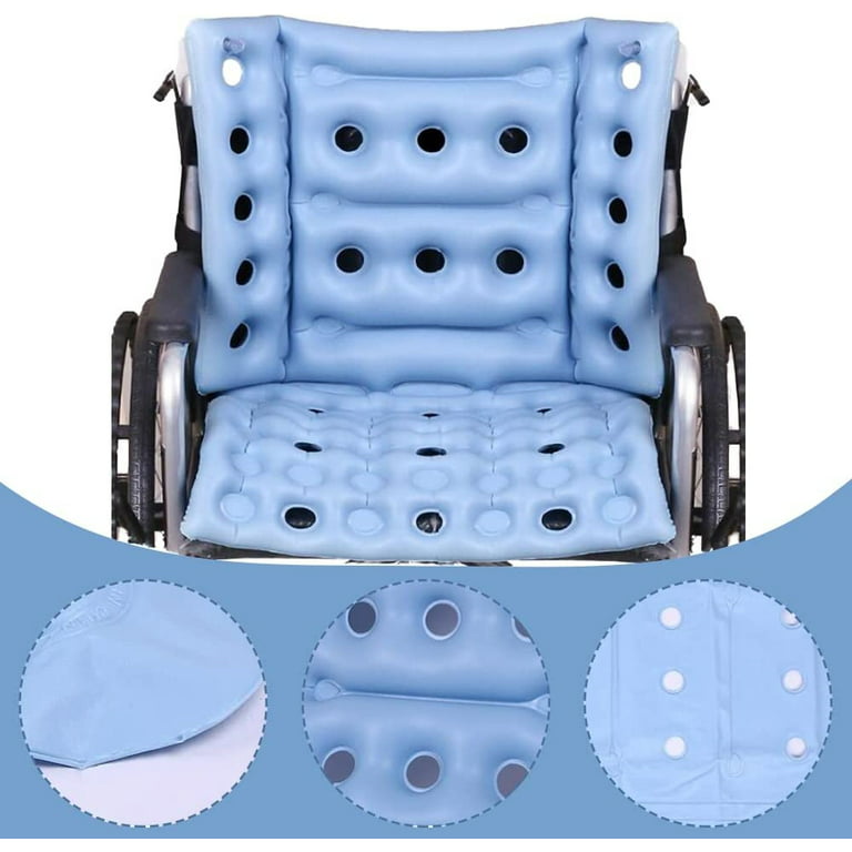 NOGIS Inflatable Wheelchair Cushions for Pressure Relief for Sores,  Bedridden Air Inflatable Seat Cushion with Full Back for Wheelchair,  Anti-Bedsore