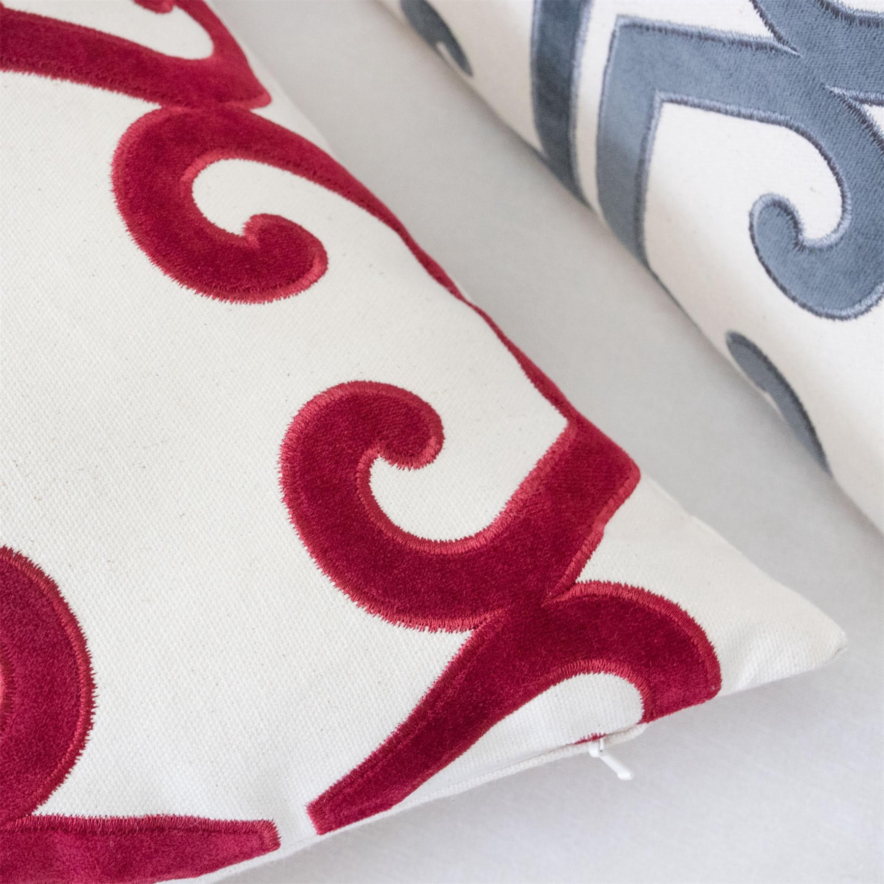 Tracina Red Geometric Polyester 20 in. x 20 in. Throw Pillow