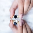thumbnail image 5 of Lab Grown Black Diamond Solitaire Statement Ring with Diamond - 4 Carat - AAAA Quality Certified, 10K Yellow Gold, US 5.00, 5 of 8