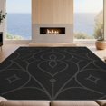 thumbnail image 2 of Design&I 6'x9' Washable Area Rug Sleek Flatweave Pet Friendly Black Gray Elegance with Symmetrical Motifs Geometric Precision and Classic Ornamental for Queen Size Bedroom, Under Bed, 2 of 7