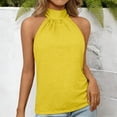 thumbnail image 4 of QASIEATN Womens Fashion Summer Tops Casual Top High Neck Sleeveless Tshirt Beach Vacation Loose Fit Shirt, 4 of 7