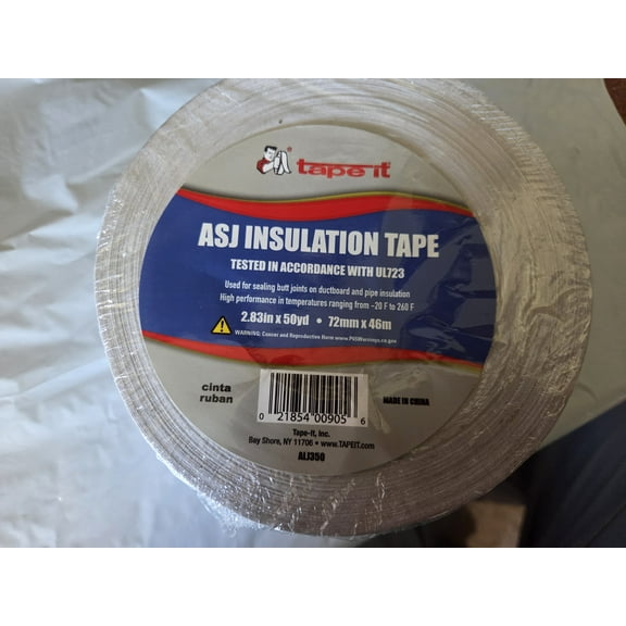 High-Temperature White Insulation Tape 2.83in x 150inch , specifically designed for HVAC (Heating, Ventilation, and Air Conditioning) applications.