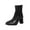 Black, variant on Lovzfmll Ankle Boots for Women, Mid Calf Square Toe Low Heel, Chunky Mid Heel Square Toe Chelsea Leather Boots Casual Black Boots