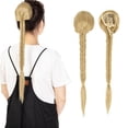 thumbnail image 1 of LELINTA Women's Long Straight Fishtail Braids Ponytail Clip in Rope Hair Braid Wigs Hair Extension Hairpiece with Clips, 1 of 7