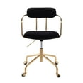 thumbnail image 5 of Indoor Home Office Furniture Demi Contemporary Office Chair In Gold Metal And Black Velvet, 5 of 7