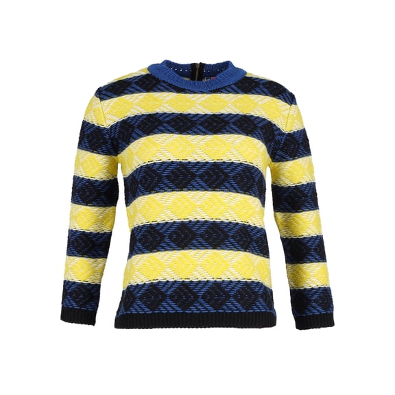 Pre-Owned MSGM Striped Patterned Sweater in Multicolor Wool