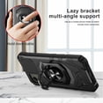 thumbnail image 7 of TJS for Nokia C110 Phone Case, with Tempered Glass Screen Protector, [Military Grade] Robotic Magnetic Support Car Mount Metal Ring Holder Kickstand Cover (Black), 7 of 7