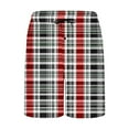 thumbnail image 4 of Mens Fashion Checkered Printing Shorts Elastic Waist Drawstring Shorts Summer Vacation Beach Shorts, 4 of 4
