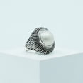 thumbnail image 2 of Tibetan Silver Natural Pearl Gemstone 925 Sterling Silver Handmade  Ring For Women Unique Jewelry, 2 of 8
