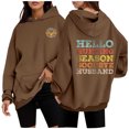 thumbnail image 2 of WEAIXIMIUNG Robe Sweat à Manches Courtes pour Femmes Col Rond Décontracté avec Poche Imprimé Lettres Anglaises, 2 of 5