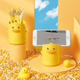 thumbnail image 4 of - Portalápices con forma de pato amarillo de dibujos animados, contenedor creativo de papelería para niños, portalápices, 4 of 5