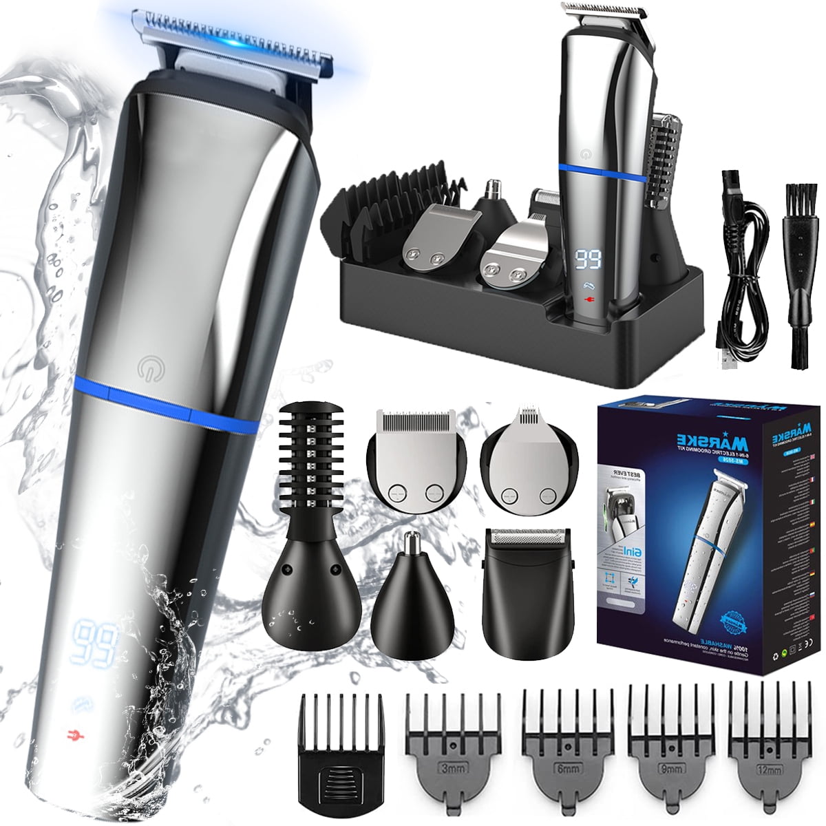 Beard Trimmer for Men,Hair Clippers Electric IPX7 Waterproof Mustache