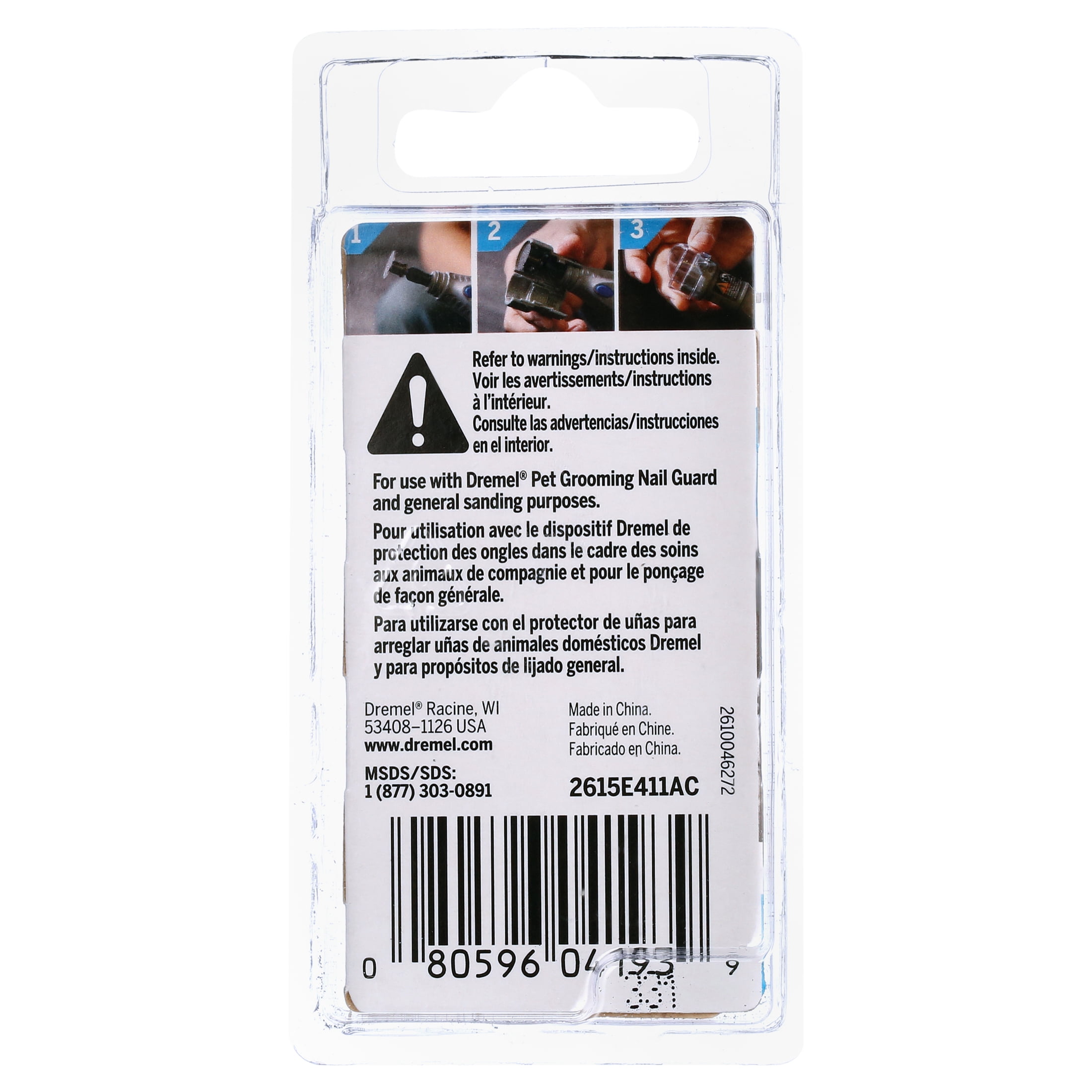 Dremel SD60-PGK EZ Lock Pet Nail Grooming Discs for 7760PGK/PGKE & AT02 Pet Guard Attachment, 10 Pack