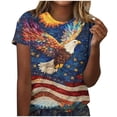 thumbnail image 3 of NSLGXD Women's Crew Neck American Flag Graphic Tees Casual 4th of July Patriotic T-Shirt America 250 Shirt S-2XL, 3 of 6