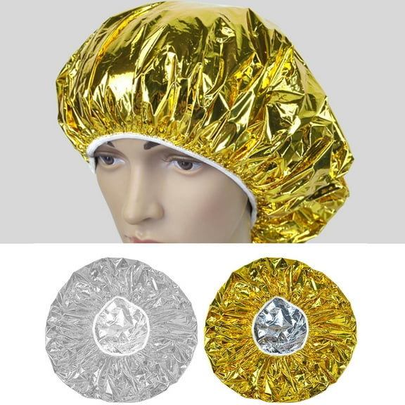 Vnanda 10Pcs/Set Reusable Processing Cap for Hair, Deep Conditioning Cap, Coloring Cap for Hair, Aluminum Thermic Silver Foil Cap