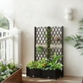 thumbnail image 2 of Wicker Trellis Planter, Outdoor Raised Garden Bed with Drainage Holes, Free-Standing Trellis Planter Box for Vine Climbing Plants and Flowers in Garden Patio Balcony, Brown, 2 of 10