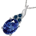 thumbnail image 3 of AoneJewelry 1.35 Cttw Oval Sapphire & Blue Diamond Pendant Necklace in 14k White Gold, 3 of 5