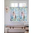 thumbnail image 2 of Blue Easter Bunny 2 Panel Kitchen Curtains for Windows, Spring Daisy Modern Ombre Striped Bathroom Privacy Curtain, Home Décor Window Treatment for Bedroom/Living Room 55"x45", 2 of 6