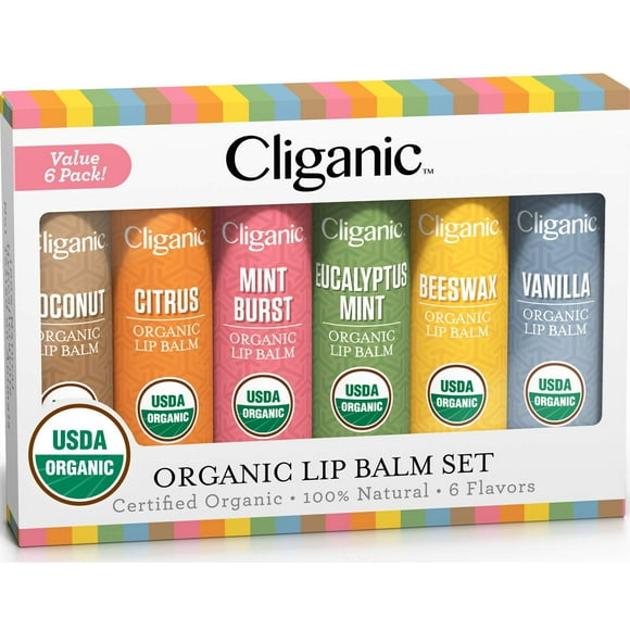 Set de bálsamo labial Cliganic USDA Organic 12 sabores 100% naturales