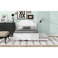 thumbnail image 2 of Newboti Furniture Full Size Wood Platform Bed with Headboard and Twin Size Trundle, White NO.87899, 2 of 16