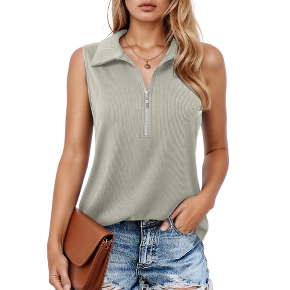 Stylish Women's Tank Tops Sleeveless Blouses V Neck Collared Casual Wear Lace Detail Comfortable Everyday Fashion
