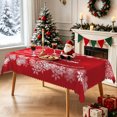 thumbnail image 3 of Nanqianyi Christmas Snowflake Red Tablecloth,Waterproof Stain Resistant Festive Table Cover,60x70 Inch, 3 of 6