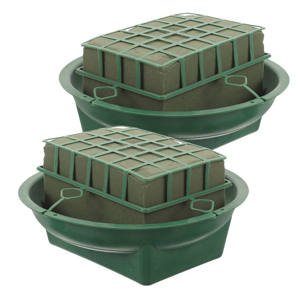 WHAMVOX  2 Pcs Party Flower Arrangement Tool Dried Mud Natural Aisle Flowers Floral Foam Green