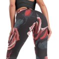 thumbnail image 2 of Dark Rose Red High Waisted Leggings for Women Regular & Plus - No See Through Tummy Control Cycling Workout Yoga Pants without Pockets L, 2 of 6