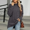 thumbnail image 4 of WEAIXIMIUNG Chandails pour Femmes Manches Longues Col Rond Sweat Léger Tunique Décontractée, 4 of 8