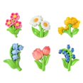 thumbnail image 1 of 12Pcs 6 Styles Opaque Resin Decoden Cabochons Flower Jewelry Findings 26-27s, 1 of 5