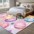 thumbnail image 4 of 5'x7' Area Rugs for Living Room Bedroom, Easter Colorful Eggs Washable Rug Carpet Runner Indoor Outdoor, White Daisy Spring Flowers Non Slip Floor Mats Area Rug for Kitchen, Nursery, 4 of 8
