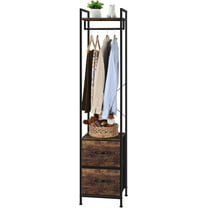 Garment Rack 3 Tiers Clothes Rack Heavy Duty with Fabric Drawers and Storage Shelves Freestanding Closet Organizer Stand Small Coat Rack for Bedroom Entryway Living Room