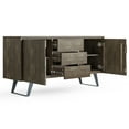 thumbnail image 4 of Simpli Home Lowry 60 inch Wide Solid Acacia Wood Modern Industrial Sideboard Buffet in Distressed Grey, 4 of 4